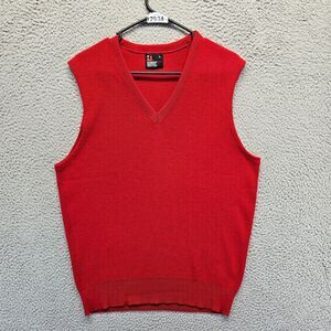 Robert Bruce Sweater Vest Mens Size Large Red V-Neck‎ Knit Sleeveless Pullover